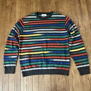St Croix Sweater Striped‎ 80s Hip Hop L Multicolor USA Coogi Inspired